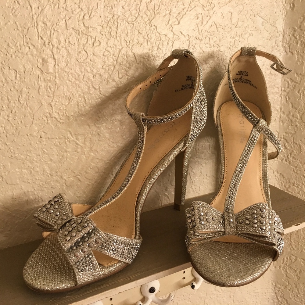 Silver Studded Maripé Heels